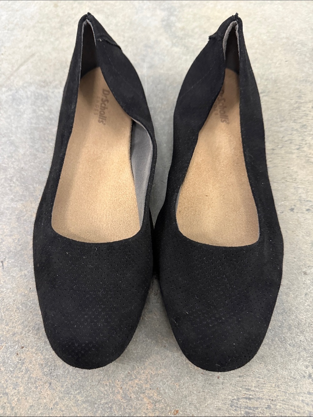 Dr. Scholl's Black Suede-Look Slip-On Flats